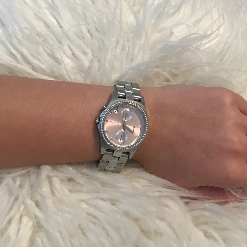 Marc Jacob silver and pink watch